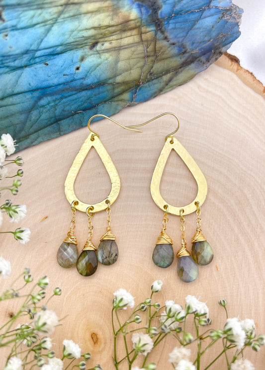 Labradorite Teardrop Earrings